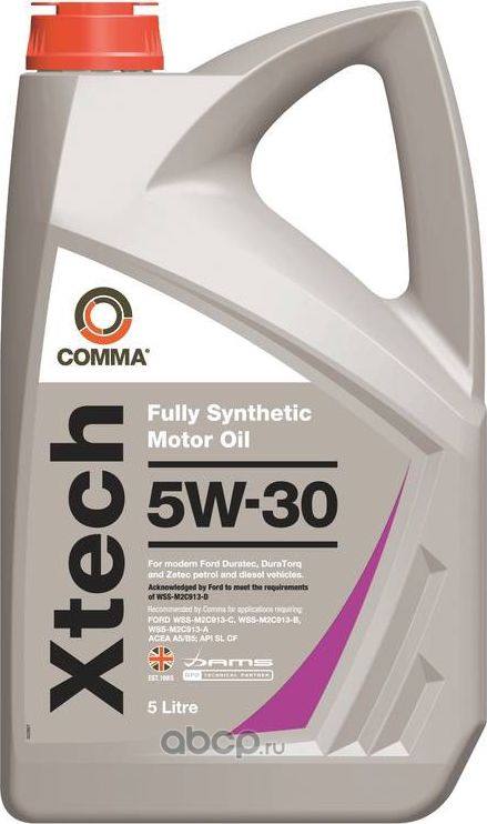 МАСЛО МОТОРНОЕ СИНТ. XTECH 5W30, 5Л. (Comma). Артикул XTC5L