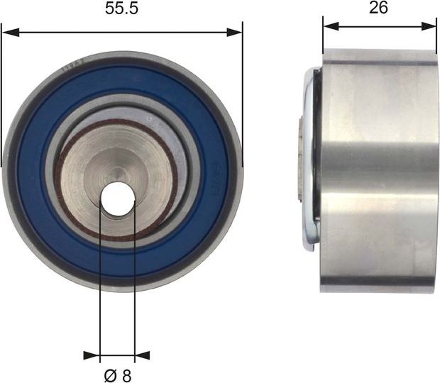 Натяжной ролик (натяжитель) ремня ГРМ Gates PowerGrip®. Артикул T43156