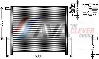 Радиатор кондиционера (конденсатор) AVA (алюминий). Артикул BWA5369