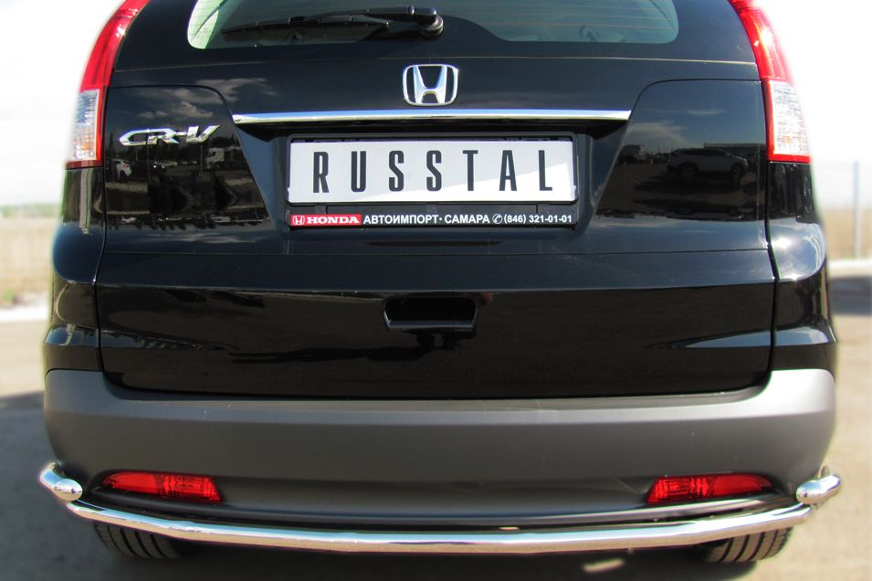 Защита РусCталь заднего бампера d42 (секции) 42 уголки для Honda CR-V IV до рестайлинга 2012-2015. Артикул HVZ-001344