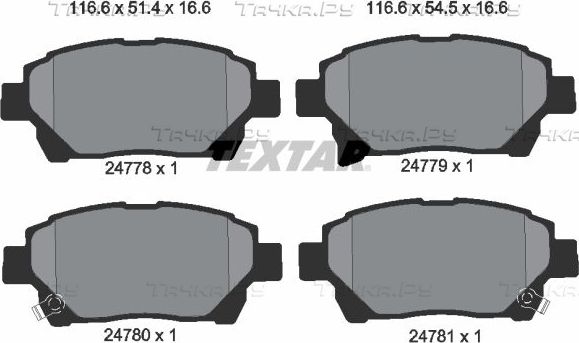Тормозные колодки Textar передние для Toyota iQ 2009-2015. Артикул 2477801