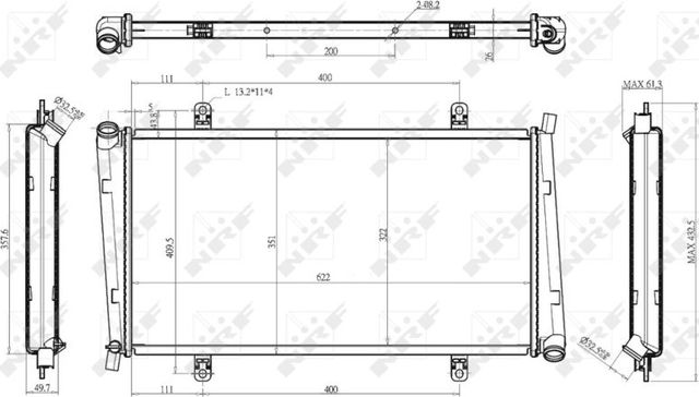 Радиатор охлаждения двигателя NRF для Volvo V40 I 2000-2004. Артикул 53157
