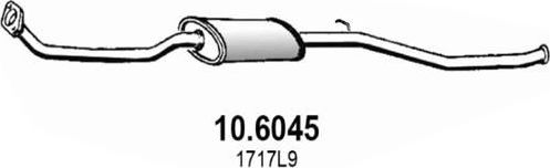 Глушитель (средняя часть) Asso для Peugeot Partner I 1996-2015. Артикул 10.6045
