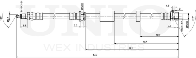 Шланг тормозной (Unio). Артикул BRH-10064
