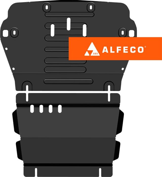 Защита алюминиевая Alfeco для картера и редуктора переднего моста Jac T9 2024-2026. Артикул ALF.56.29al