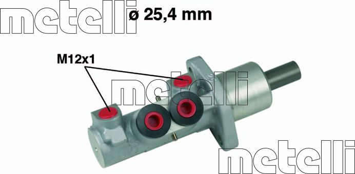 Тормозной цилиндр главный Metelli (алюминий). Артикул 05-0606