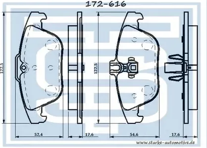 Колодки тормозные зад (Starke). Артикул 172616