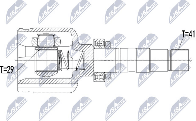 Полуось (привод в сборе, приводной вал) NTY передняя левая для Honda CR-V III 2006-2012. Артикул NPW-HD-071