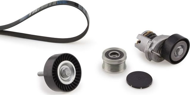 Приводной ремень поликлиновой с роликами (комплект) Gates Micro-V® Kit для Audi A1 I (8X) 2010-2015. Артикул K246PK1735