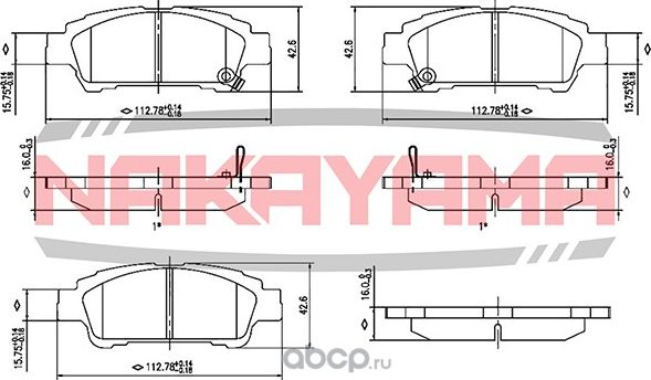 Колодки тормозные (Nakayama). Артикул HP8424NY