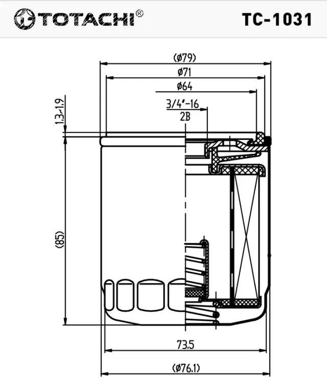 ТОТАЧИ Фильтр масляный TC-1031 C-111 90915-03002 MANN W 712/83 (Totachi). Артикул TC1031