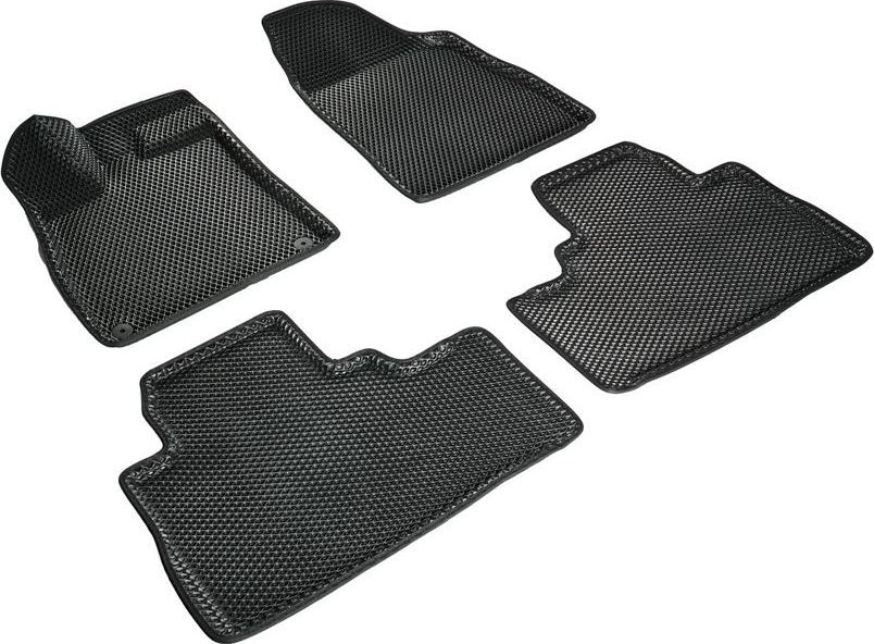 Коврики Seintex 3D EVA ромб для салона GAC GS8 II 2022-2026 Черные. Артикул 99813