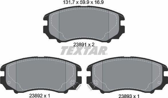 Тормозные колодки Textar Q+. Артикул 2389101
