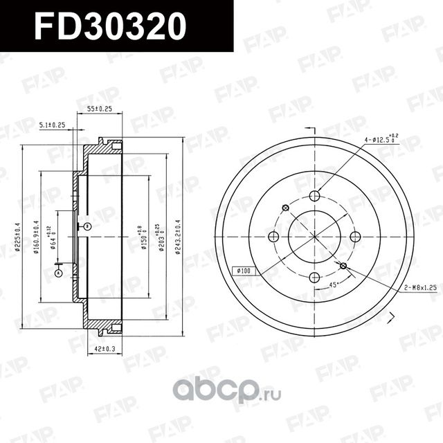 FD30320 БАРАБАН ТОРМОЗНОЙ (FAP). Артикул FD30320