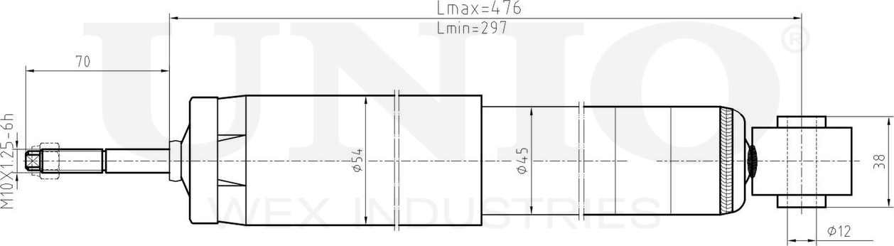 Амортизатор подвески (Unio). Артикул SAB-10738