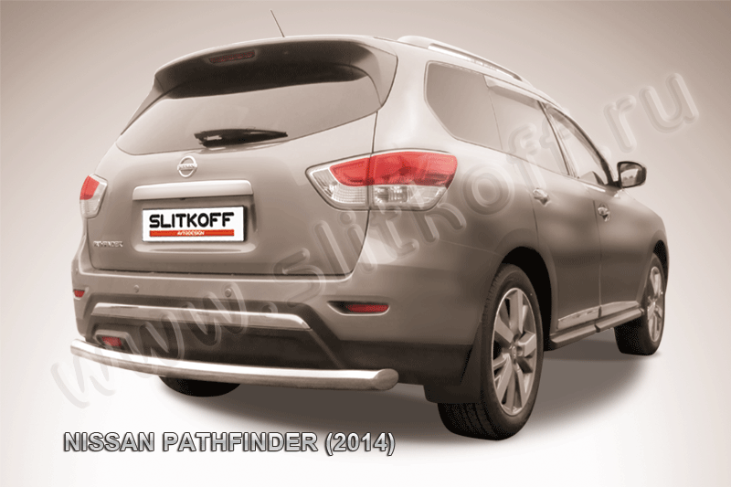 Защита Slitkoff заднего бампера d76 для Nissan Pathfinder R52 2014-2026. Артикул NIP14-014