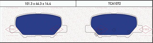 Колодки тормозные задние CITROEN C4 2012- MAZDA 6 2012- MITSUBISHI ASX/Outlander (Tatsumi). Артикул TCA1072