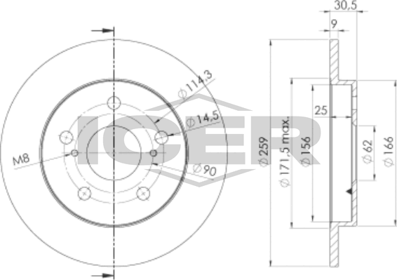 Тормозной диск Icer. Артикул 78BD2889-2