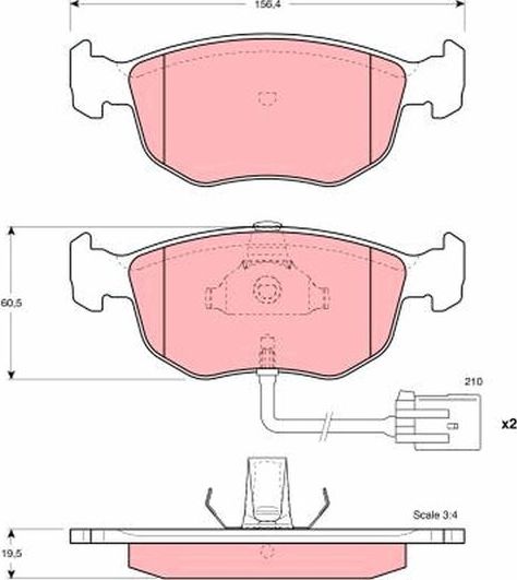Тормозные колодки TRW передние для Ford Escort V 1991-1998. Артикул GDB1213