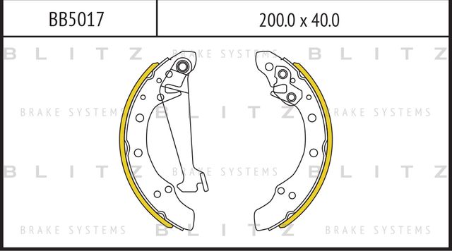 Колодки тормозные барабанные | зад | (Blitz) Blitz. Артикул BB5017