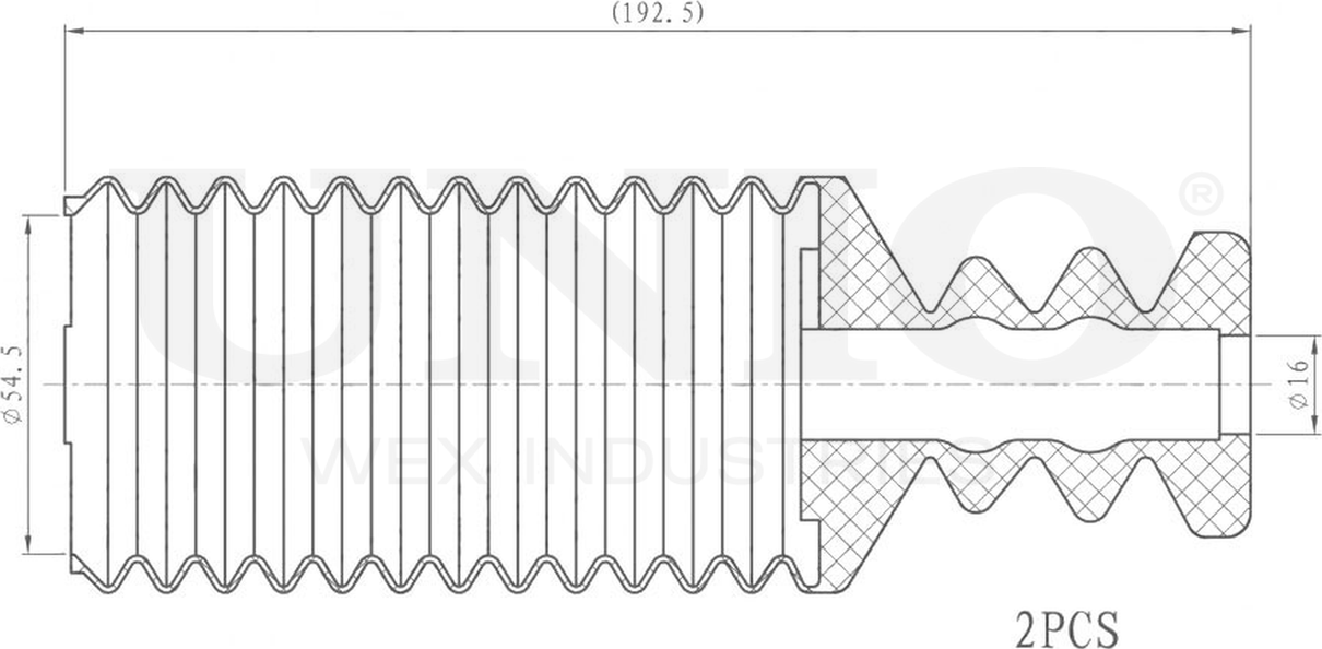 Отбойник и пыльник амортизатора, комплект (Unio). Артикул DUC-50081