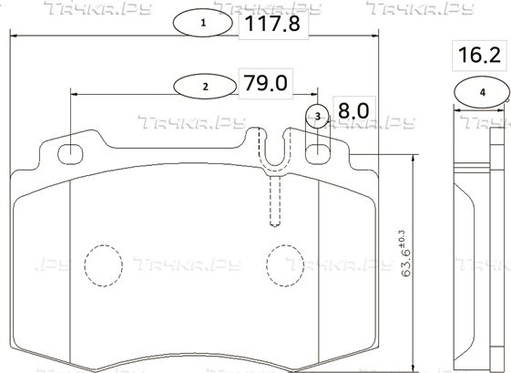 Тормозные колодки CTR передние для Mercedes-Benz S-Класс IV (W220) 1998-2006. Артикул GK0034