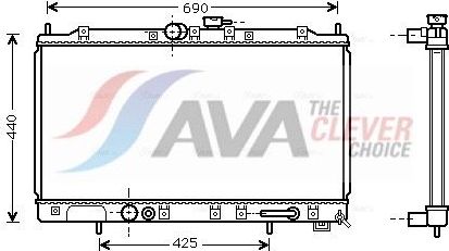 Радиатор охлаждения двигателя AVA для Mitsubishi Galant VIII 1996-2004. Артикул MT2123