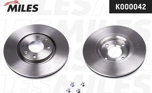 Тормозной диск Miles передний для Citroen C3 II 2009-2016. Артикул K000042