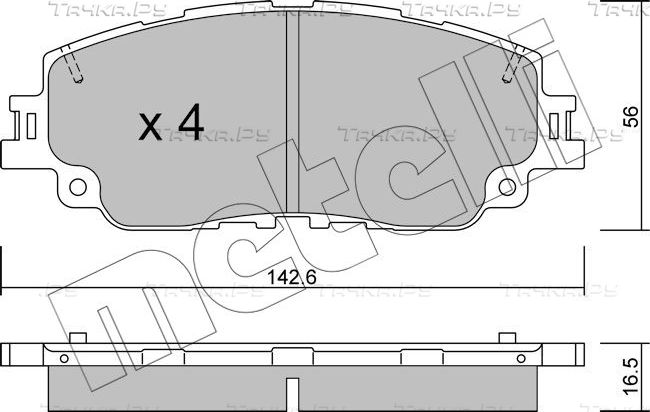 Тормозные колодки Metelli передние для Lexus UX I 2018-2026. Артикул 22-1227-0