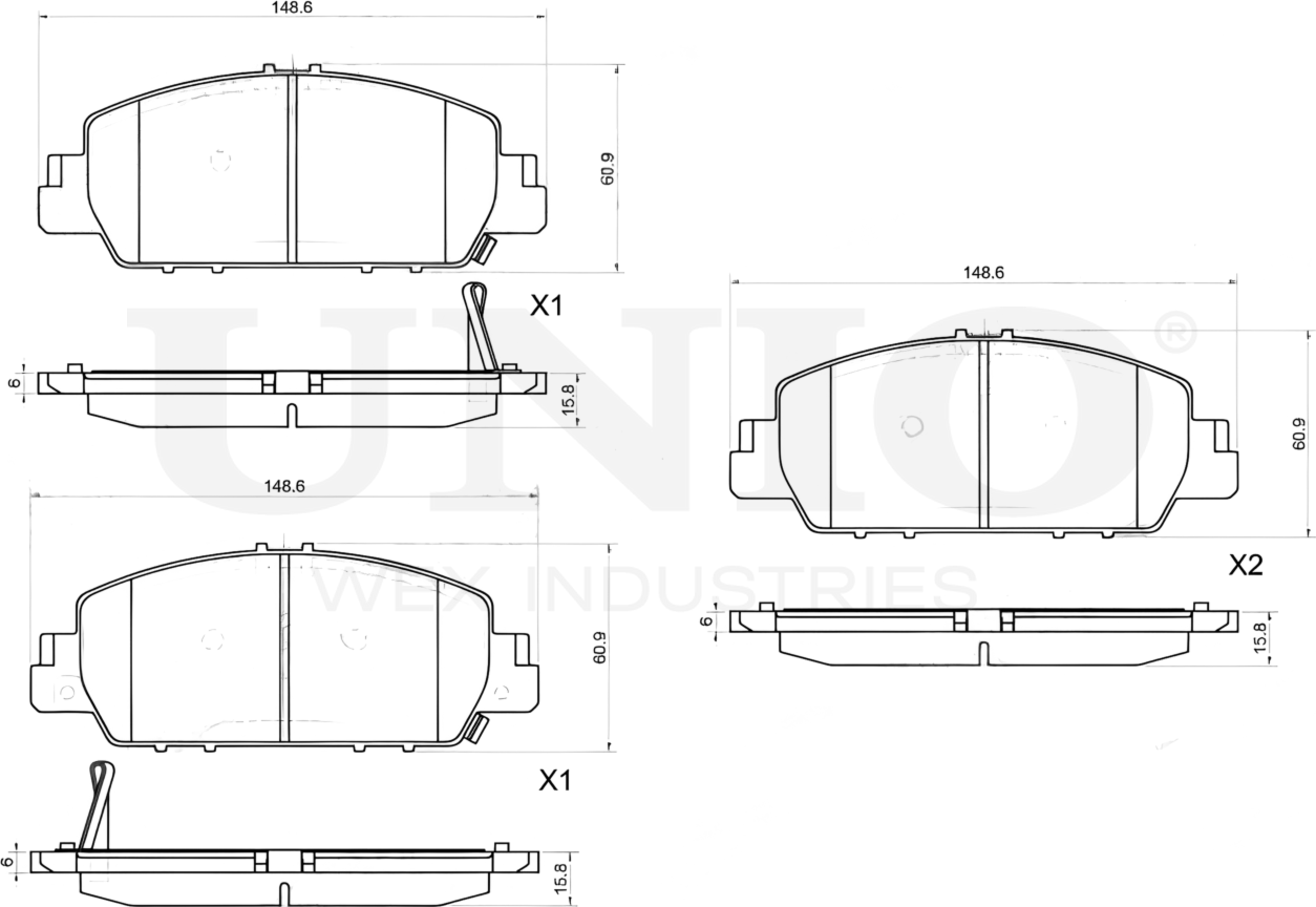 Колодки тормозные диск. передние Honda Accord VIII 12-, HR-V II 15- (Unio). Артикул BRP-20323