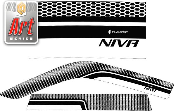 Дефлекторы СА Пластик для окон (Серия Art серебро) Chevrolet Niva  2002-2009. Артикул 2010032701873