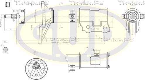 Амортизатор G.U.D. передний левый для Hyundai Accent II 1999-2006. Артикул GSA333305