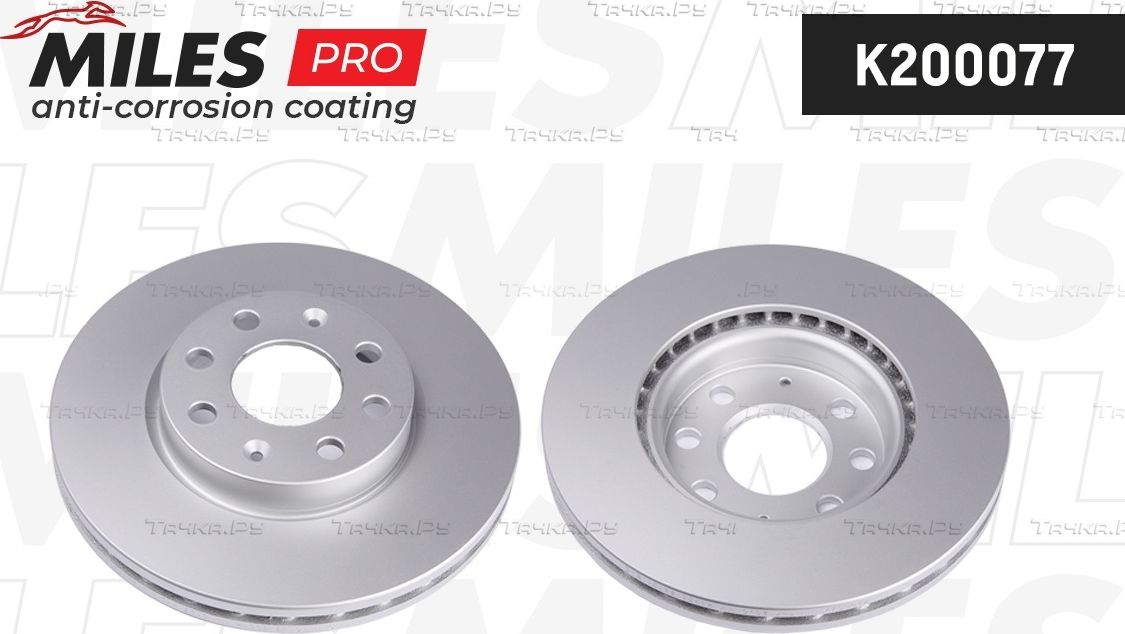 Тормозной диск Miles передний для Fiat Punto III Punto Evo 2008-2012. Артикул K200077