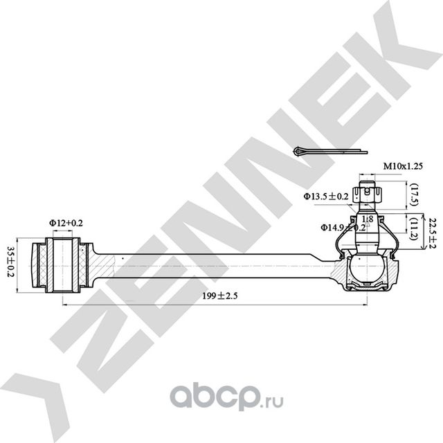 РЫЧАГ ЗАДНИЙ ПОПЕРЕЧНЫЙ ЛЕВЫЙ/ПРАВЫЙ TOYOTA RAV 4 06 (Zennek). Артикул DCA0011