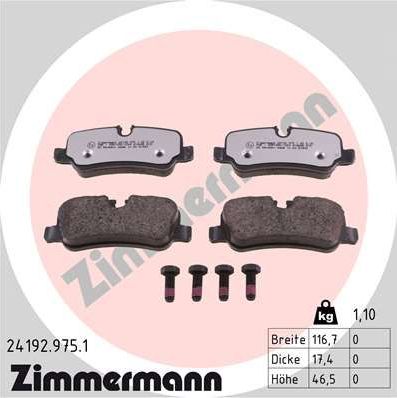 Тормозные колодки Zimmermann rd:z. Артикул 24192.975.1