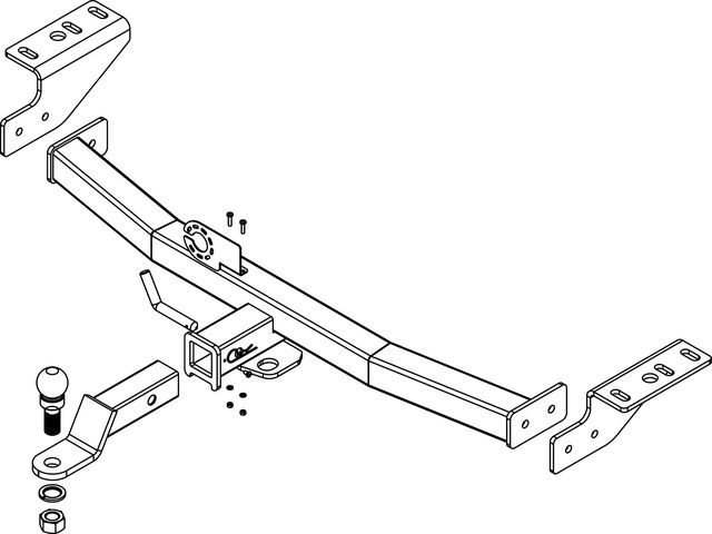 Фаркоп Bizon под американский квадрат с хромированной накладкой для Haval H3 2024-2026. Артикул FA 0540-E