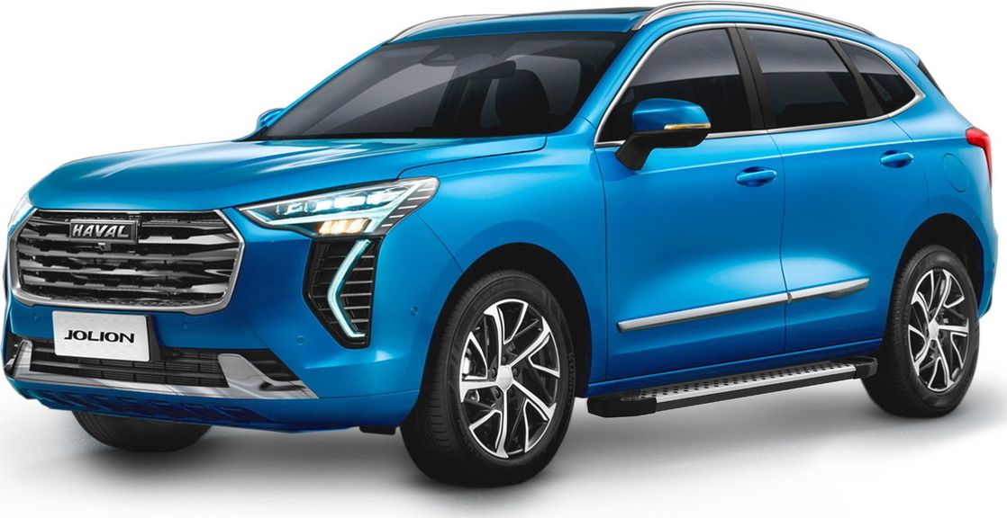 Пороги алюминиевые Rival Bmw-Style круг для Haval Jolion 2021-2026. Артикул D180AL.9404.1