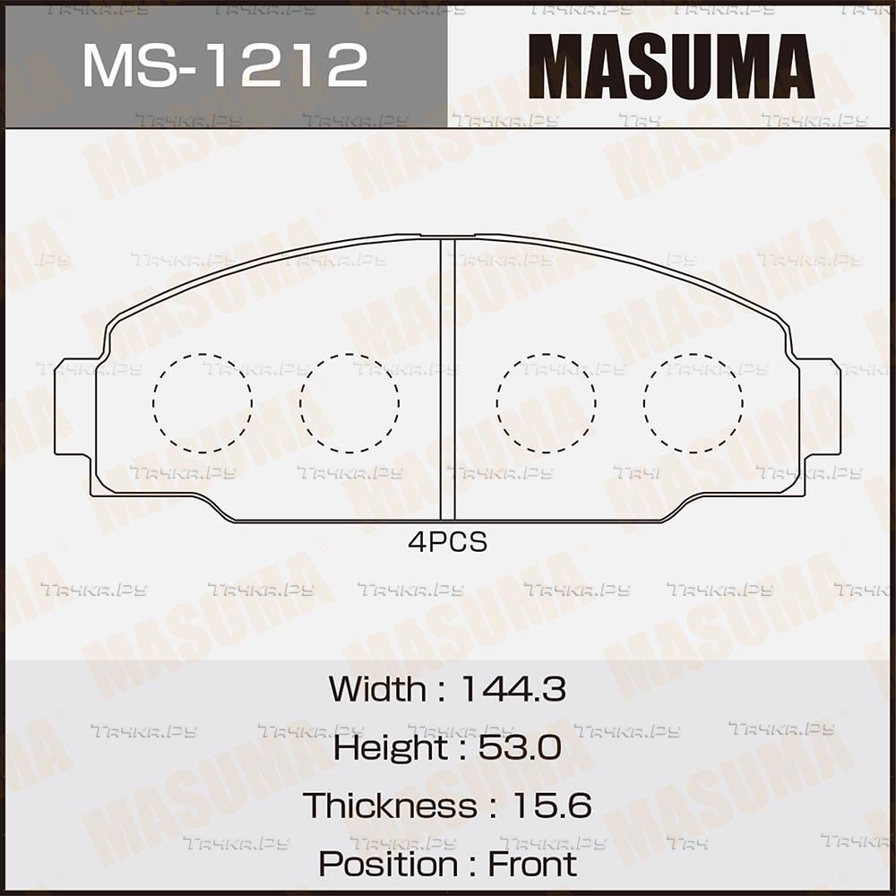 Тормозные колодки Masuma. Артикул MS-1212