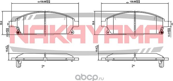 Колодки тормозные (Nakayama). Артикул P0176NY