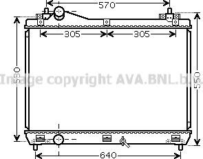 Радиатор охлаждения двигателя AVA. Артикул SZ2104