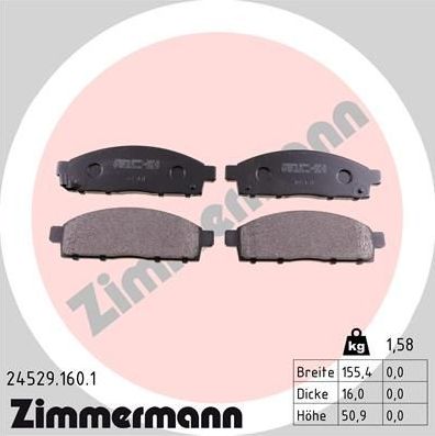Тормозные колодки Zimmermann. Артикул 24529.160.1