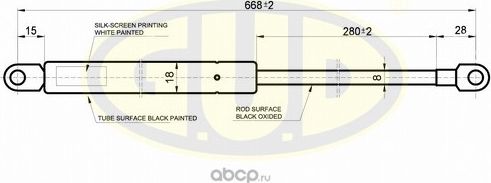 Амортизатор (упор) капота G.U.D.. Артикул GGS010109