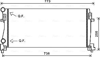 Радиатор охлаждения двигателя AVA. Артикул VNA2340