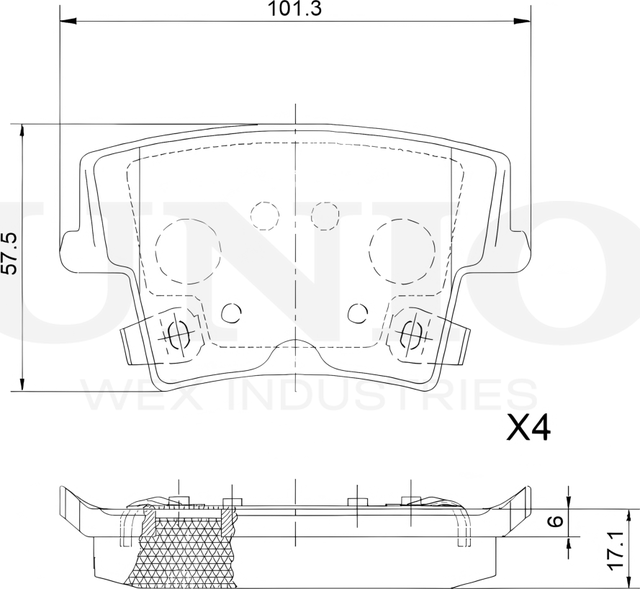 Колодки тормозные дисковые, комплект (Unio). Артикул BRP-20346