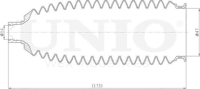 Пыльник рулевой рейки (Unio). Артикул DUC-20011