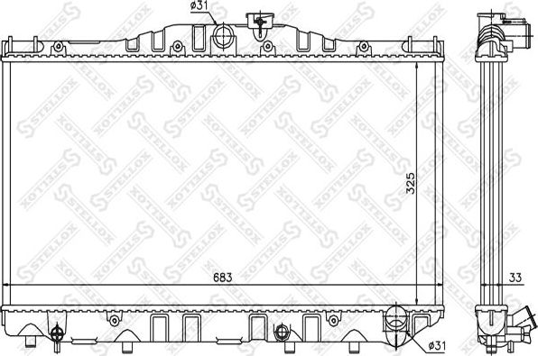 Радиатор охлаждения двигателя Stellox. Артикул 10-26370-SX