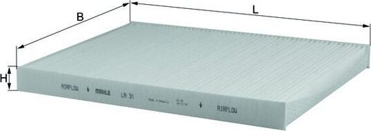 Салонный фильтр Mahle-Knecht. Артикул LA 31
