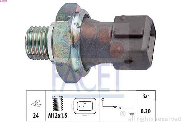 Датчик давления масла Facet Made in Italy - OE Equivalent для Audi 80 III (B2) 1978-1987. Артикул 7.0045
