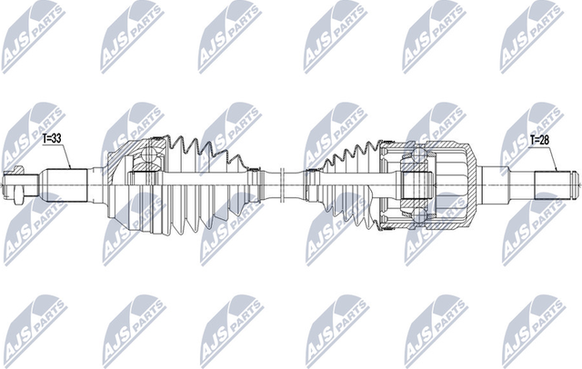 Полуось (привод в сборе, приводной вал) NTY передняя для Hummer H3 2005-2010. Артикул NPW-CH-070