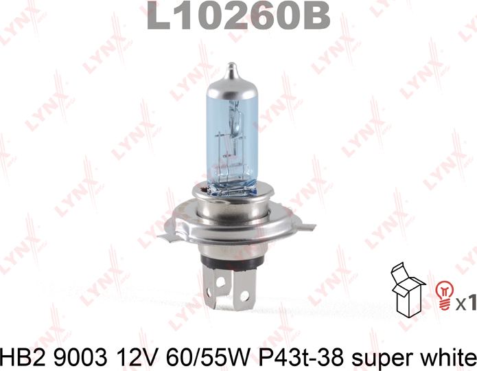 Лампа ближнего света LYNXauto SUPER WHITE. Артикул L10260B